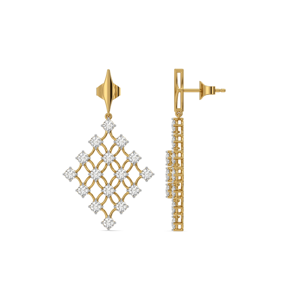 Netfall - Pure Gold Lab Diamond Drop Earrings