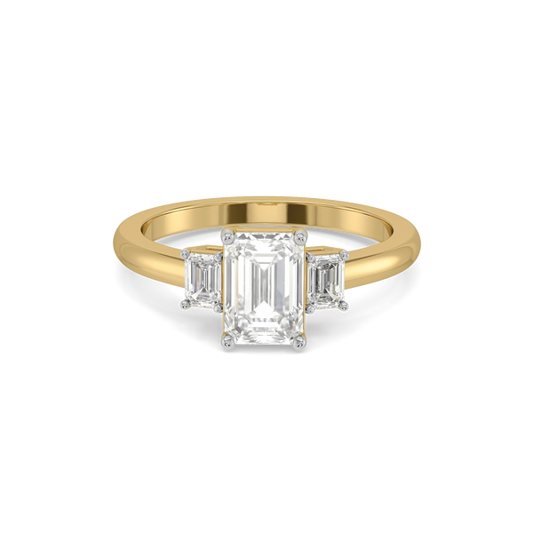 Deco Symmetry - Pure Gold Lab Diamond Trio Ring