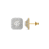Double-Halo - Pure Gold Lab Diamond Stud Earrings