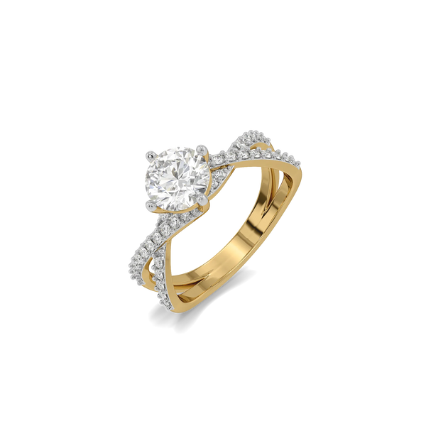 Entangled Brilliance - Pure Gold Lab Diamond Engagement Ring