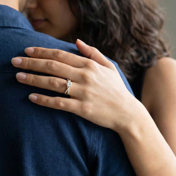 Entangled Brilliance - Pure Gold Lab Diamond Engagement Ring