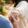 Entangled Brilliance Pure Gold Lab Diamond Engagement Ring worn on model