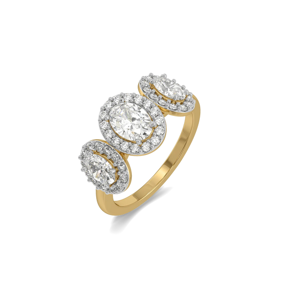 Majestic Triple Crown - Pure Gold Lab Diamond Solitaire Ring
