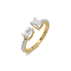 Asymmetric Love - Pure Gold Lab Diamond Engagement Ring