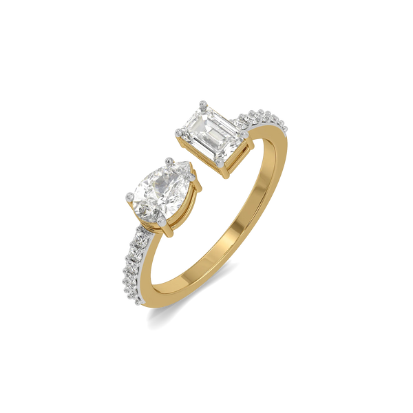Asymmetric Love - Pure Gold Lab Diamond Engagement Ring