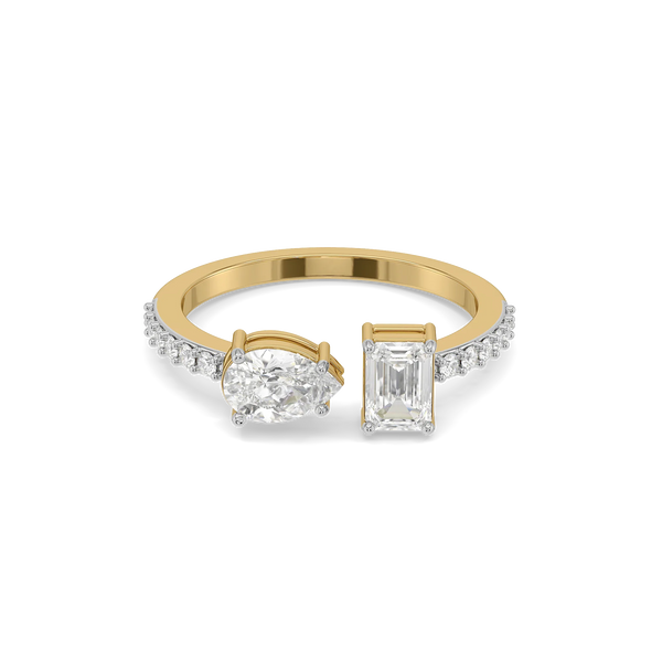 Asymmetric Love - Pure Gold Lab Diamond Engagement Ring