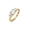 Purist Round Trio - Pure Gold Lab Diamond Three Stone Ring