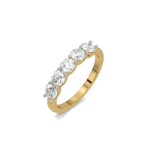 Brilliant Cascade - Pure Gold Lab Diamond Wedding Band Ring