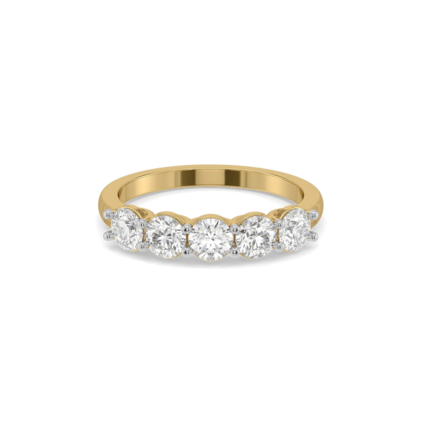 Brilliant Cascade - Pure Gold Lab Diamond Wedding Band Ring