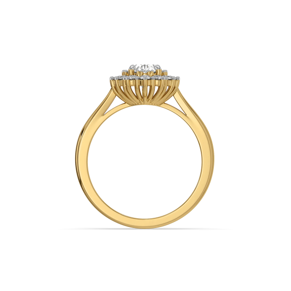 Radiant Bloom - Pure Gold Lab Diamond Halo Ring