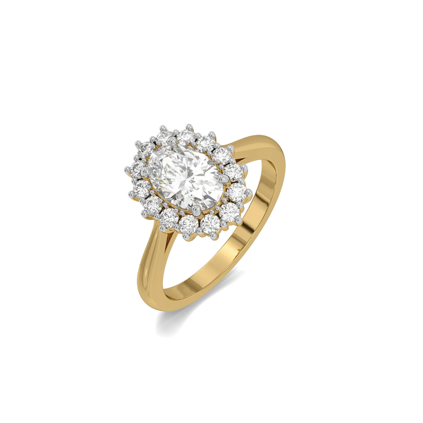 Radiant Bloom - Pure Gold Lab Diamond Halo Ring
