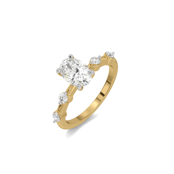 Scattered Sparkle - Pure Gold Lab Diamond Oval Ring