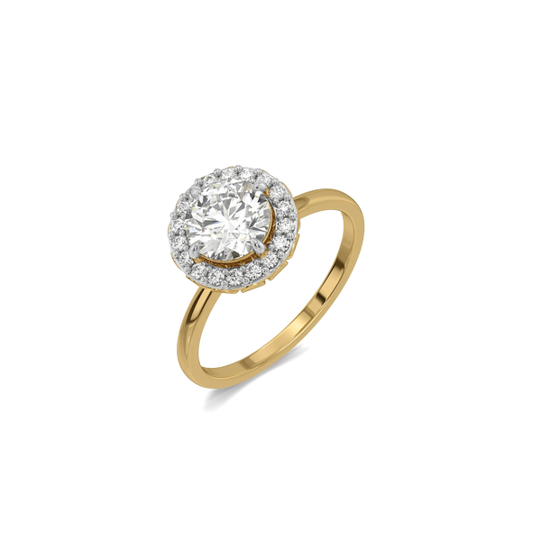 Bare Elegance - Pure Gold Lab Diamond Halo Ring