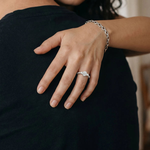 Minimalist Trio - Pure Gold Lab Diamond Promise Ring
