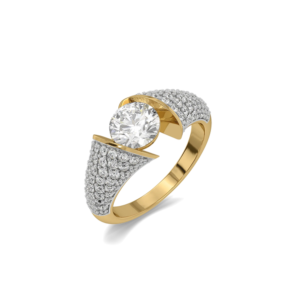 Architectural Dome - Pure Gold Lab Diamond Engagement Ring