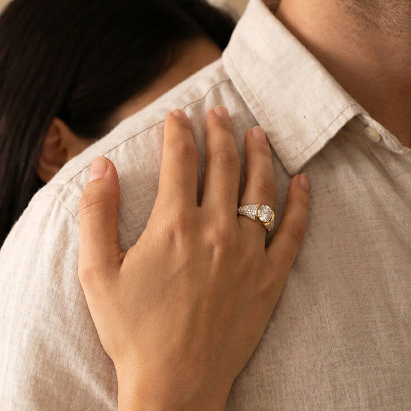 Architectural Dome - Pure Gold Lab Diamond Engagement Ring