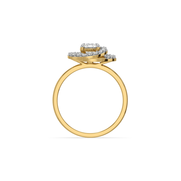 Elegant Swirl - Pure Gold Lab Diamond Promise Ring