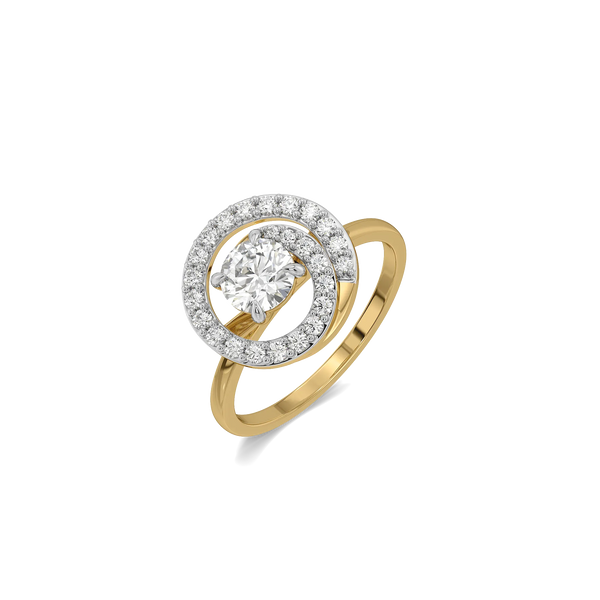 Elegant Swirl - Pure Gold Lab Diamond Promise Ring