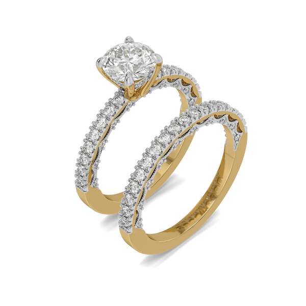 Timeless Round - Pure Gold Lab Diamond Bridal Ring Set