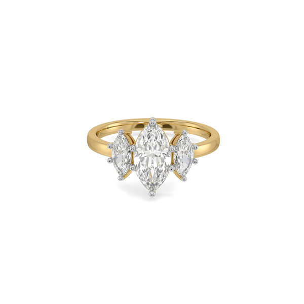 Timeless Trinity - Pure Gold Lab Diamond Engagement Ring