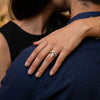 Crowned Pear Pure Gold Lab Diamond Engagement Ring worn on model