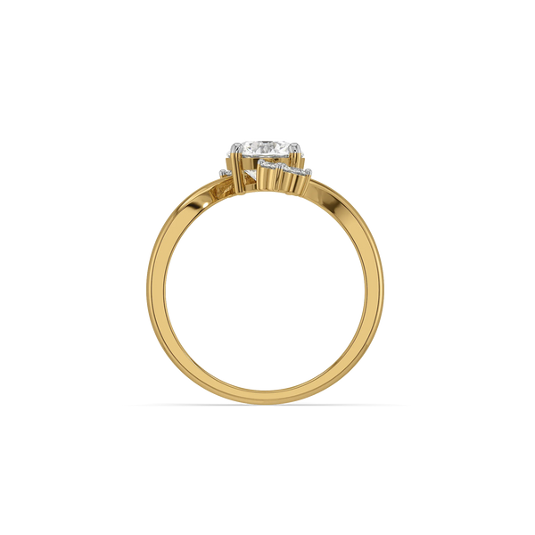 Asymmetrical Starlight - Pure Gold Lab Diamond Solitaire Ring