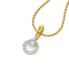 Modernist Pure Gold Lab Grown Diamond Pendant -Perspective View