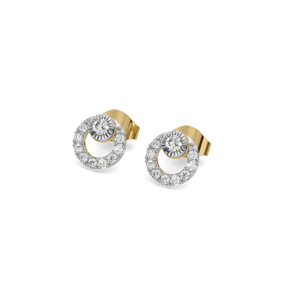 Modernist Lab grown diamond Stud earrings - Perspective view