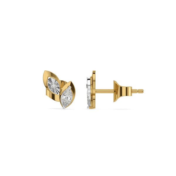 Marq Edge Lab Grown Diamond Earrings - Side and Front View