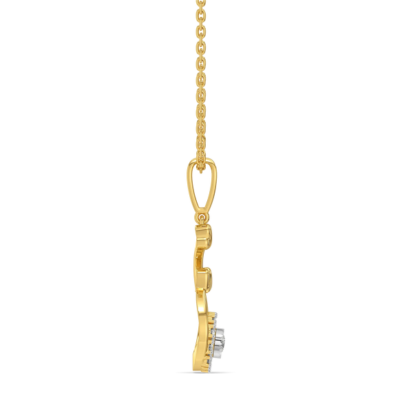 Flora Lab Grown Diamond Pendant - side view