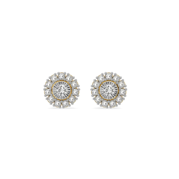 Sunburst Lab Grown Diamond Studs - Front View