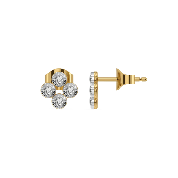Couture Clover Lab Grown Diamond Earrings - Front and side view