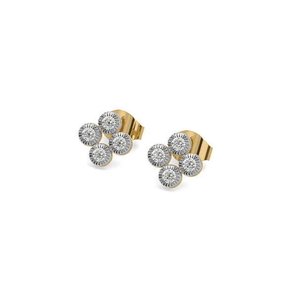 Couture Clover Lab Grown Diamond Earrings - Perspective view