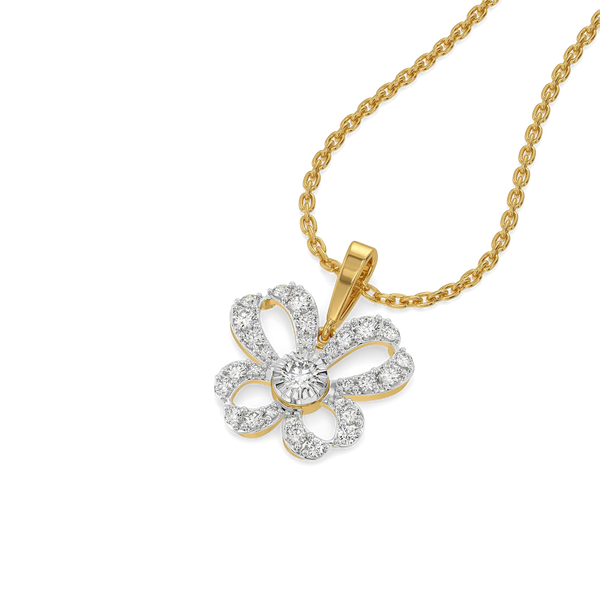 Organza Butterfly lab grown diamond pendant - Perspective view