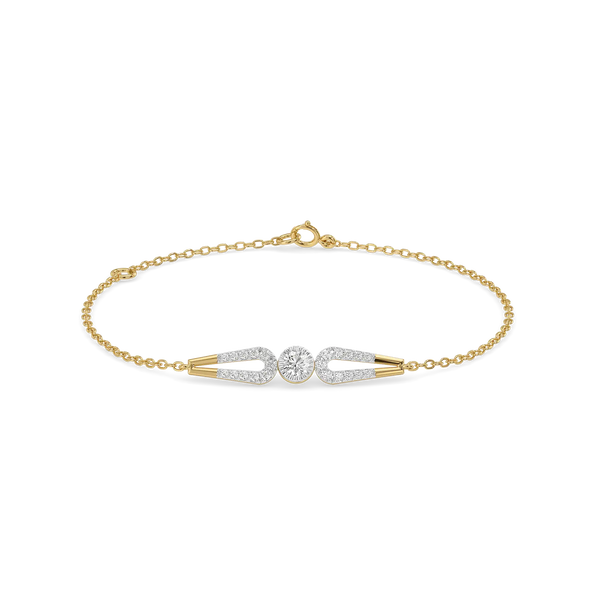 Stiletto Edge Pure Gold Lab Diamond Bracelet