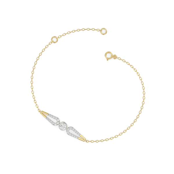Stiletto Edge Pure Gold Lab Diamond Bracelet