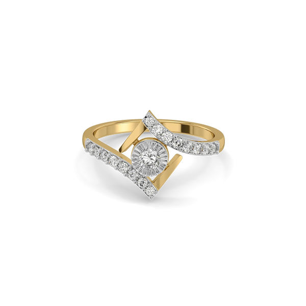 Stiletto Edge Pure Gold Lab Diamond Ring