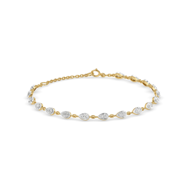 Draped Elegance Pure Gold Lab Diamond Tennis Bracelet