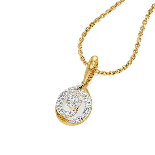 Draped Elegance Pure Gold Lab Diamond Pendant