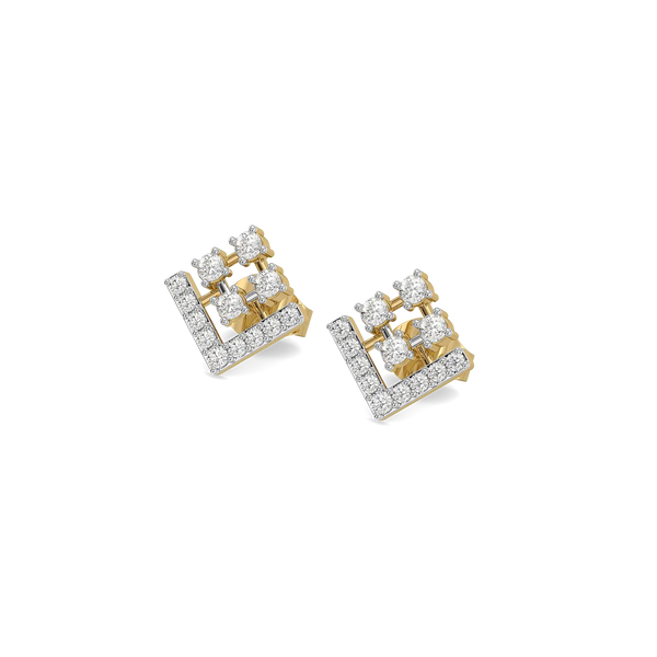 Shared Love Lab Diamond Stud Earrings - Perspective view