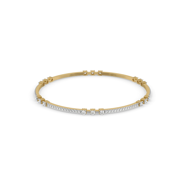 Side-by-Side Pure Gold Lab Grown Diamond Bangle