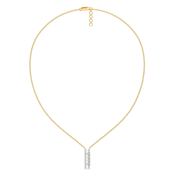 Side-by-Side Lab Diamond Necklace- Full view