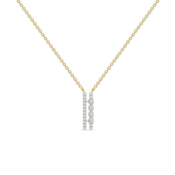 Side-by-Side Lab Diamond Necklace- front view