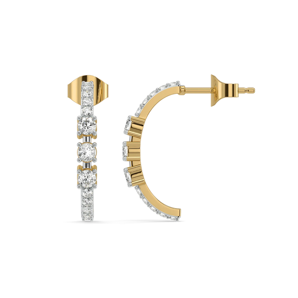 Unbroken Bond Lab Diamond Hoop Earrings- Front & Side view