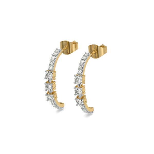 Unbroken Bond Lab Diamond Hoop Earrings- Perspective view