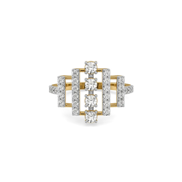 Parallel Steps Lab Grown Diamond Cocktail Ring - Front View
