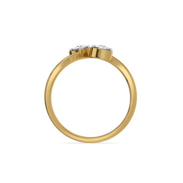 Twin Leaf Pure Gold Lab Grown Diamond Ring