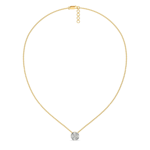 Solitaire-Illusion Pure Gold Lab Grown Diamond Necklace