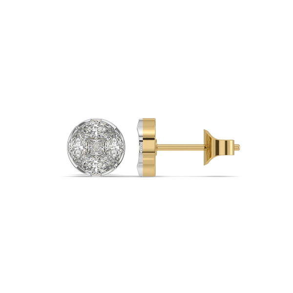 Solitaire-Illusion Pure Gold Lab Grown Diamond Stud Earrings