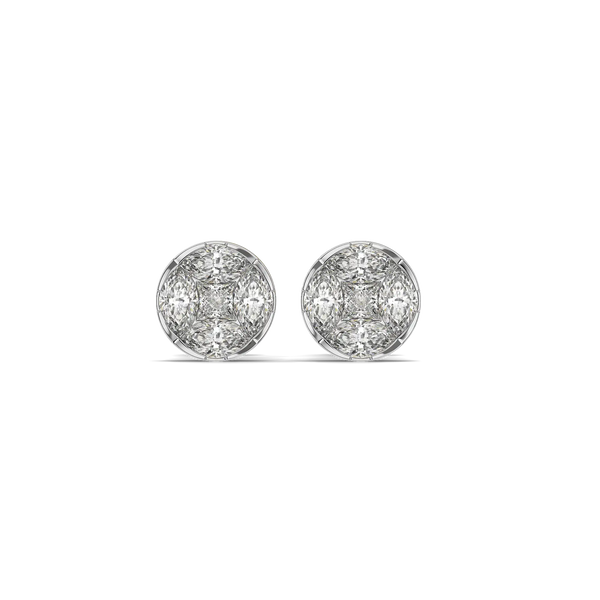 Solitaire-Illusion Pure Gold Lab Grown Diamond Stud Earrings